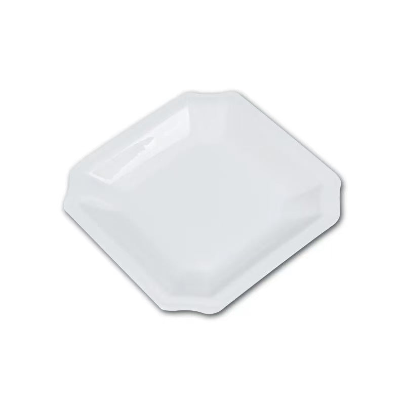 CHEFCO, 21102,6" Square Ceramic White plate with cutting angle - Chefcoca