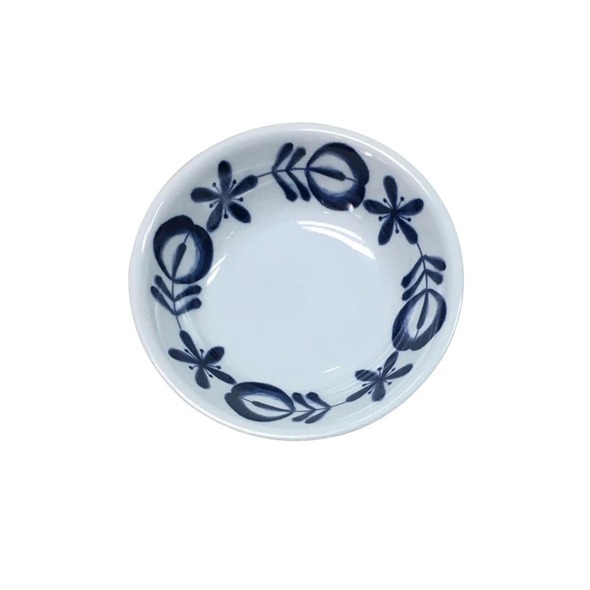 Melamine Round Dish with Blue Vine Pattern, Modem Blue Series (025BV) - Chefcoca