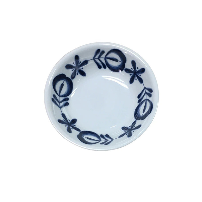 Melamine Round Dish with Blue Vine Pattern, Modem Blue Series (025BV)