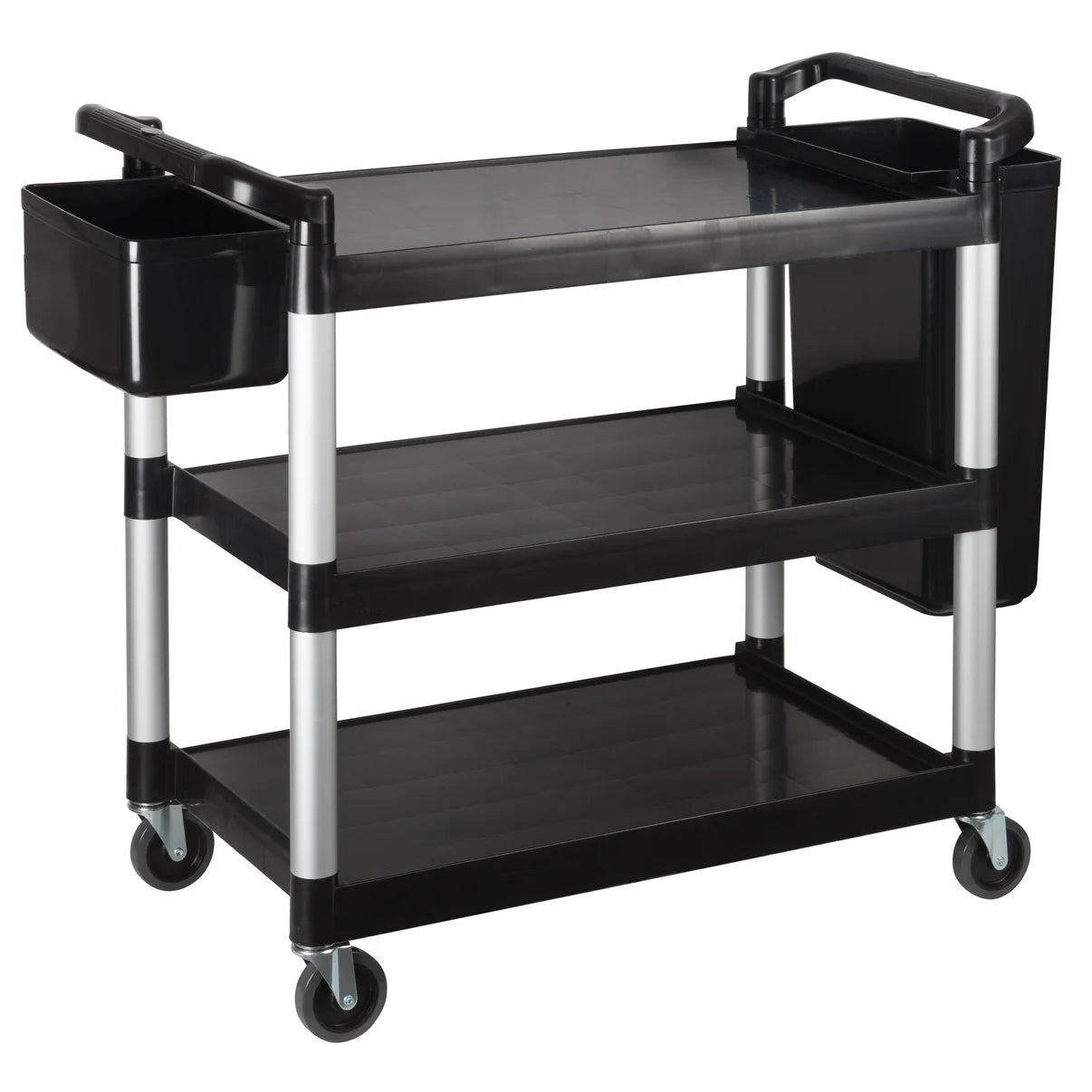 Sub-equip, 3-Tier Utility Carts with Brakes - Black, 40-3/4L x 19-1/2W x 37-3/8H (carts only) - Chefcoca
