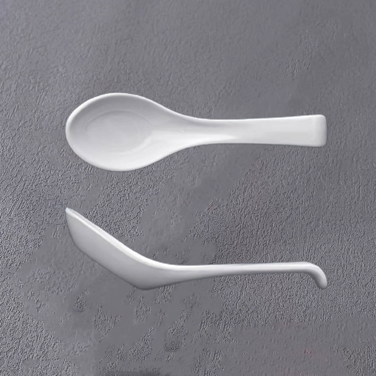 White Melamine Soup Spoon with Hooked Handle (044W)) - Chefcoca