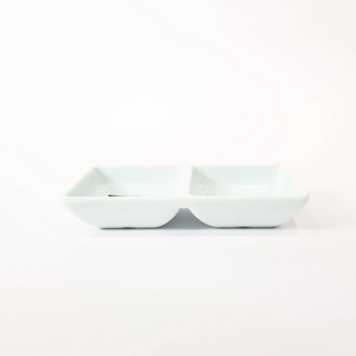 Melamine 2 Divided Sauce Dish with Blue Vine Pattern, Modem Blue Series (072ABV) - Chefcoca