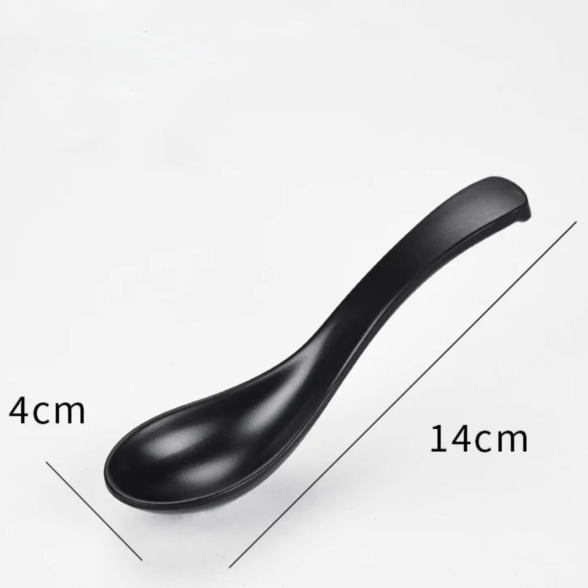 Black Melamine Soup Spoons (09086) - Chefcoca
