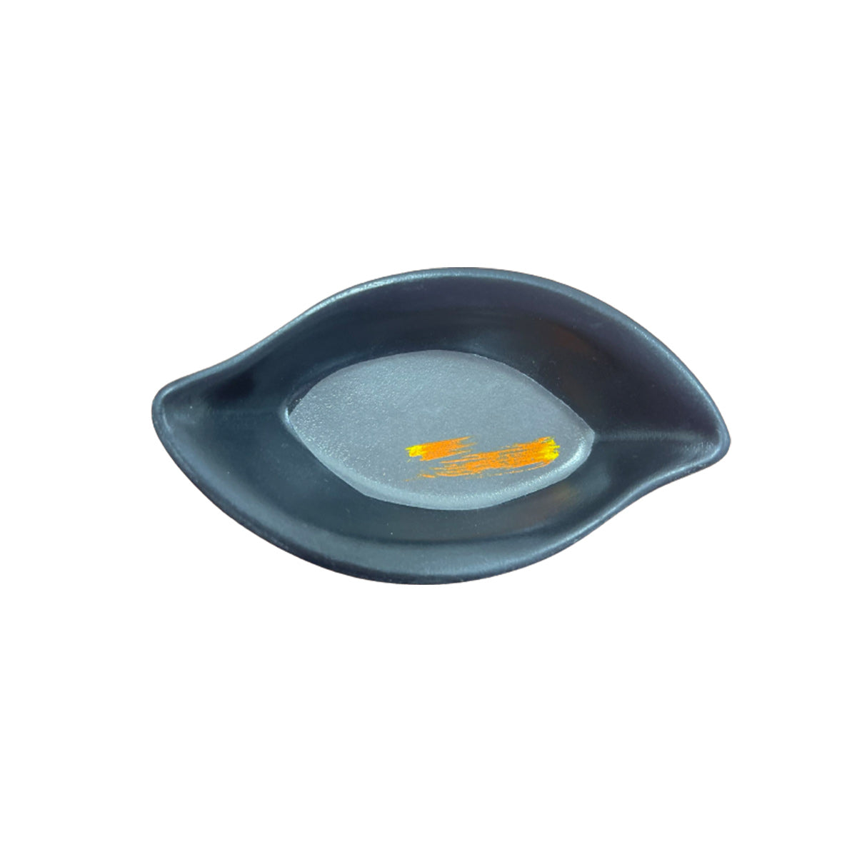 Melamine black sauce dish with white & golden pattern (101G) - Chefcoca