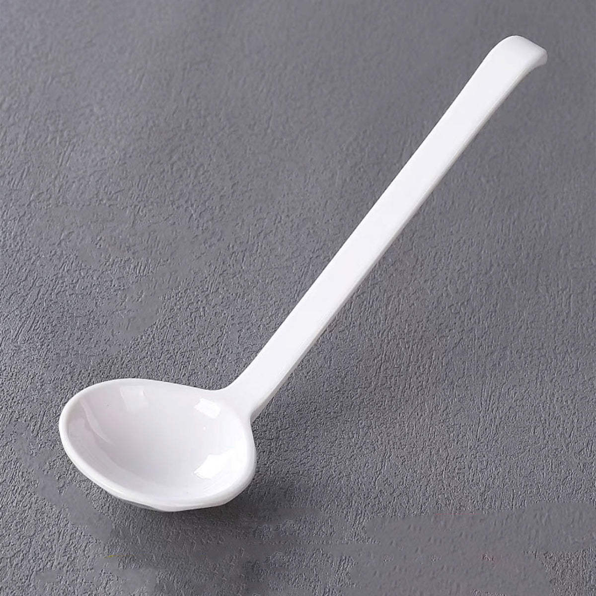 White Melamine Soup Spoon with Long Handle (107-3W) - Chefcoca