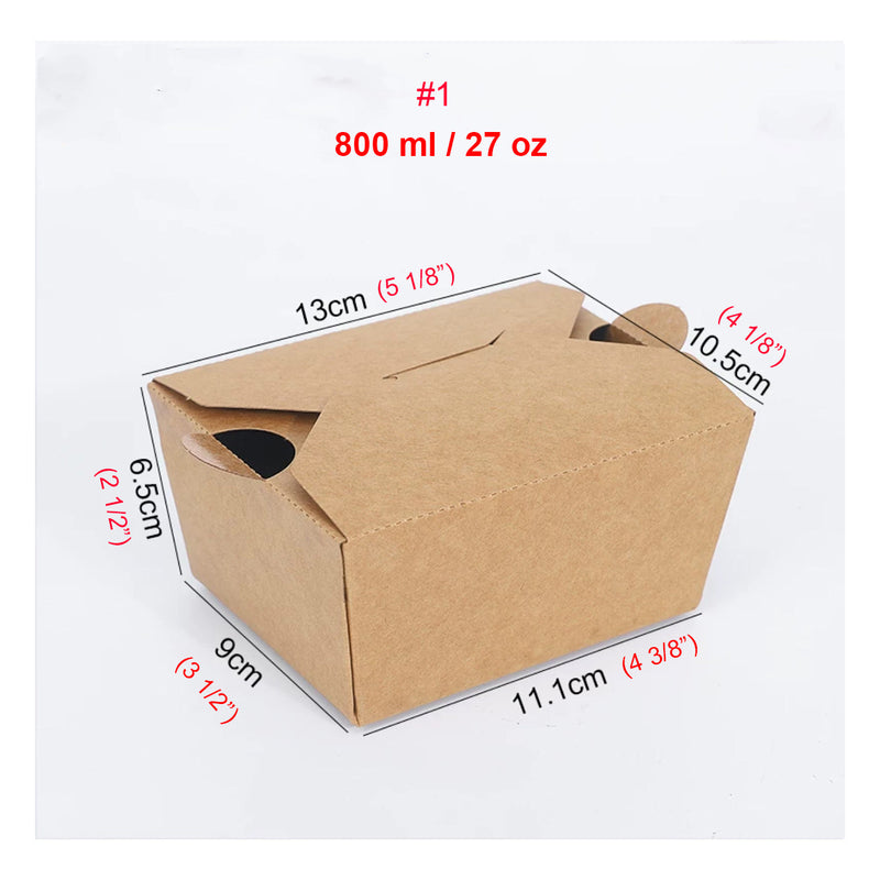 450 PACK, 26 oz Eco Friendly Food Containers - Heavy Duty Microwavable Kraft Brown Paper To Go Box