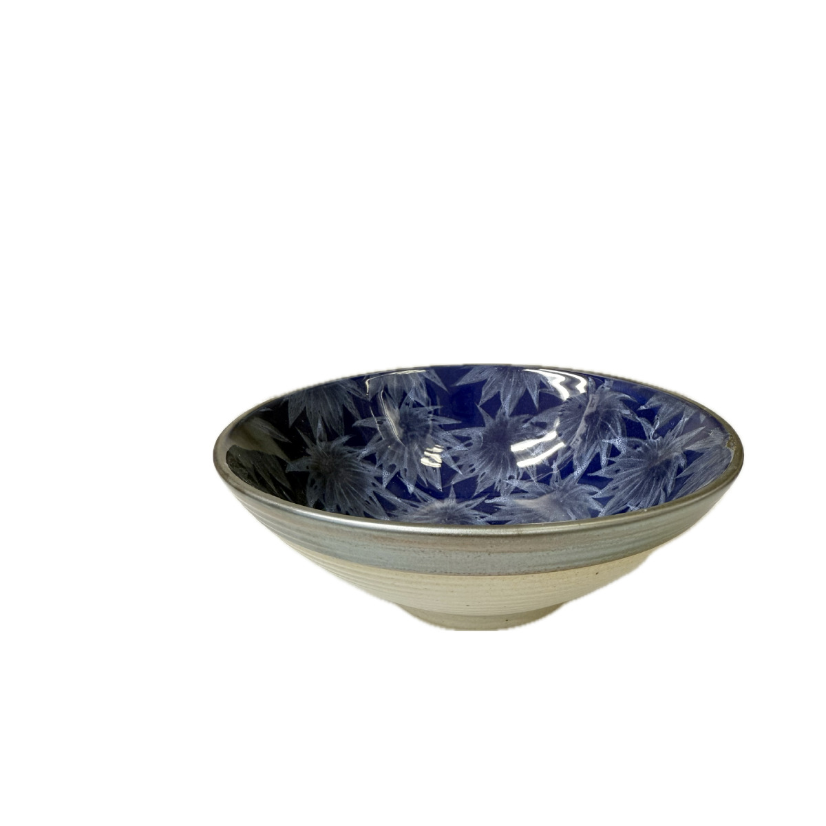 Chefco, 7 1/2" Dia Ceramic Blue Round Noodle Bowl with Sakura Pattern (BL2007) - Chefcoca