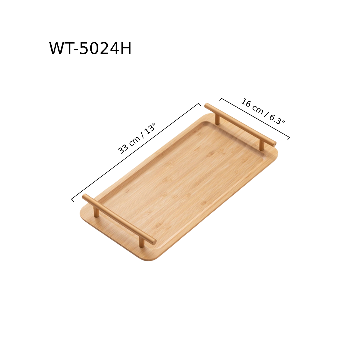 Chefco, Wooden Tray with Double Handle, 33cmx16cm (WT-3316H) - Chefcoca