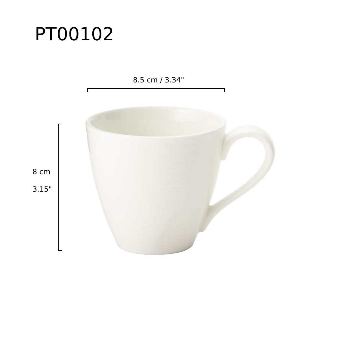 Chefco, White Coffee Mug- Ceramic, White (PT00102) - Chefcoca