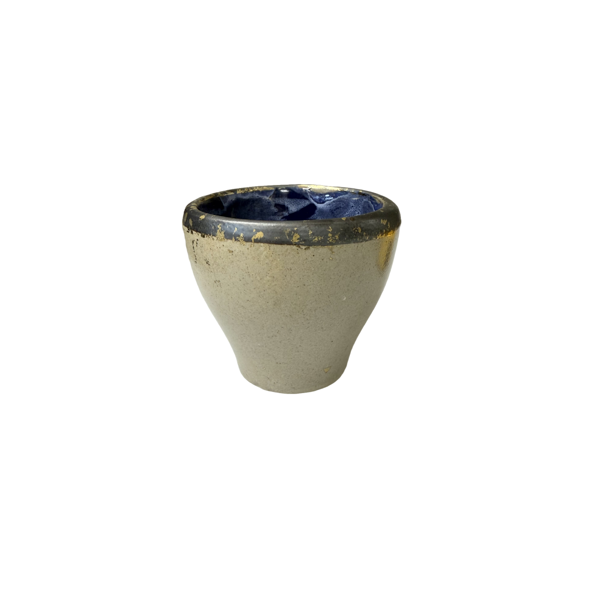 Chefco, 3" dia Ceramic Blue Teacup with Sakura & Golden Flake Pattern. 8*7 (BL0807) - Chefcoca