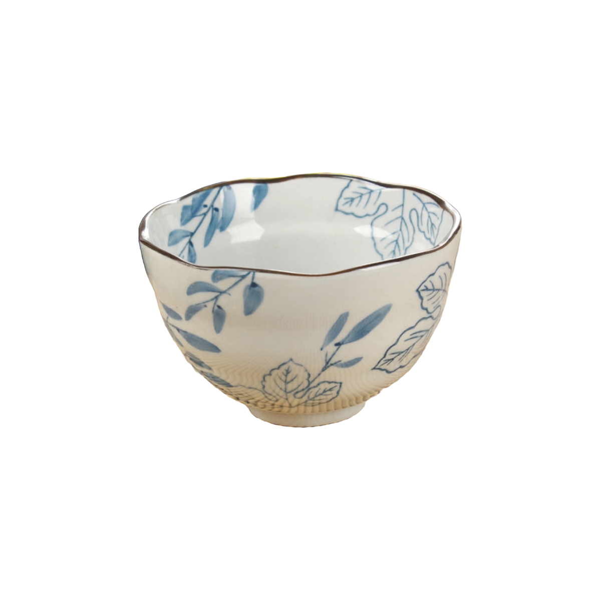 Chefco, 5" Dia Bowl with Blue Maple Leaf Pattern (PTC00305) - Chefcoca