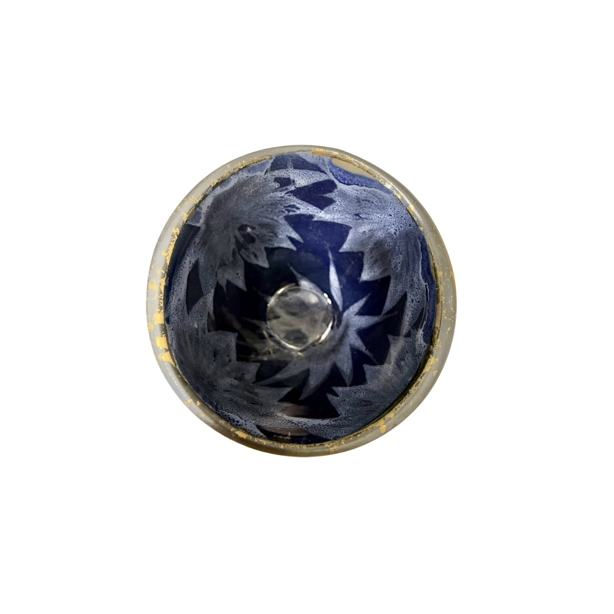 Chefco, 3" dia Ceramic Blue Teacup with Sakura & Golden Flake Pattern. 8*7 (BL0807) - Chefcoca