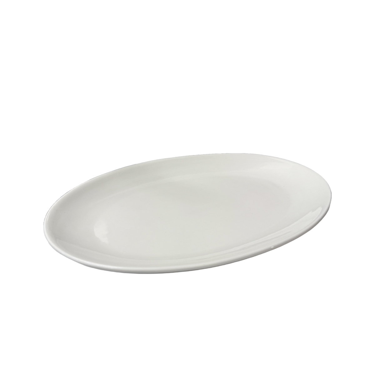 16" White Oval Coupe Plate - Ceramic, White (1603A) - Chefcoca