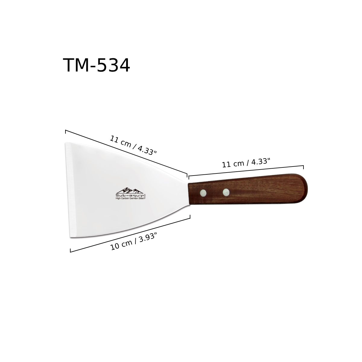 Sub-equip, 4.5" x 3.13" Scraper, with Rosewood Handle (TM-534) - Chefcoca