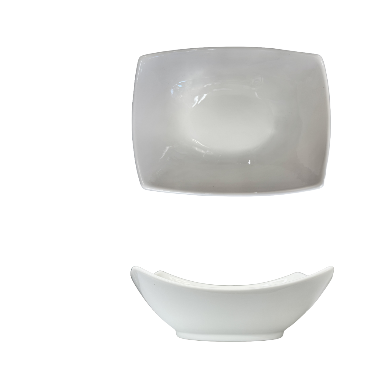 Chefco, 10" Porcelain Rectangular Yuanbao Bowl - Ceramic, White(PT00125) - Chefcoca