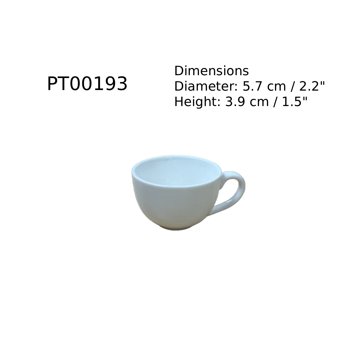 Chefco, porcelain Mini Cup with Handle (PT00193) - Chefcoca