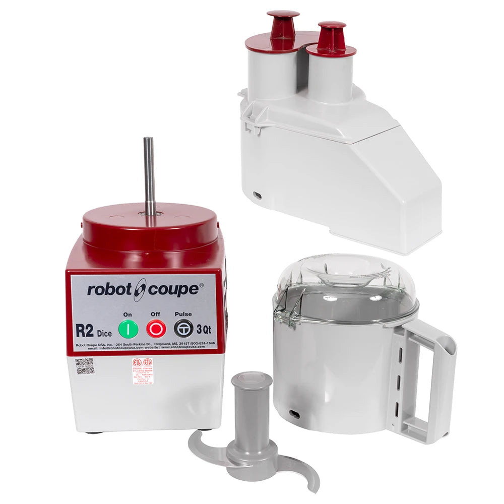 Robot Coupe R2 DICE 1 Speed Cutter Mixer Food Processor w/ 3.17 qt Bowl, 120v - Chefcoca