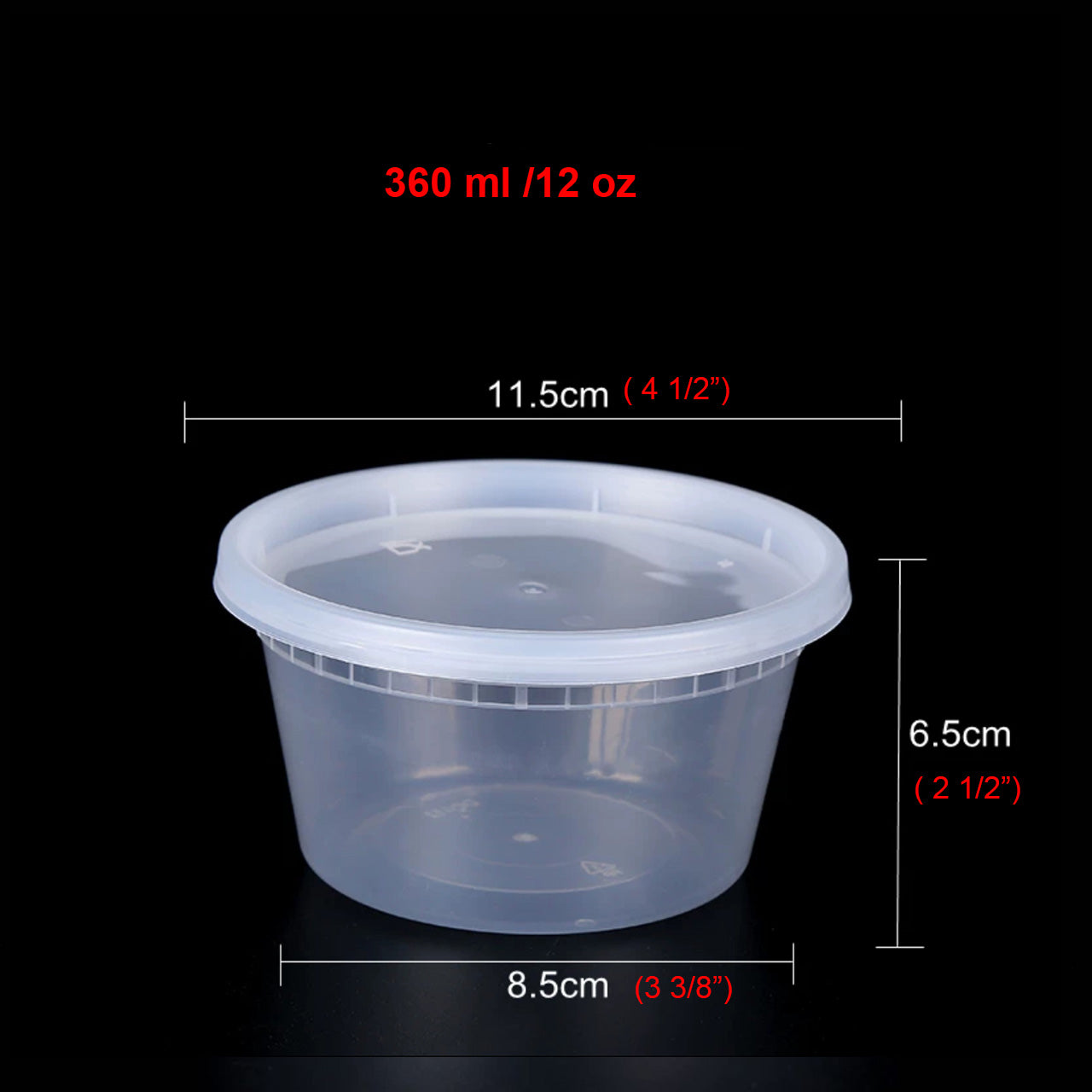 240 Sets, 12oz, Leakproof Clear Food Storage Soup Deli Container with Lids (S-12) - Chefcoca