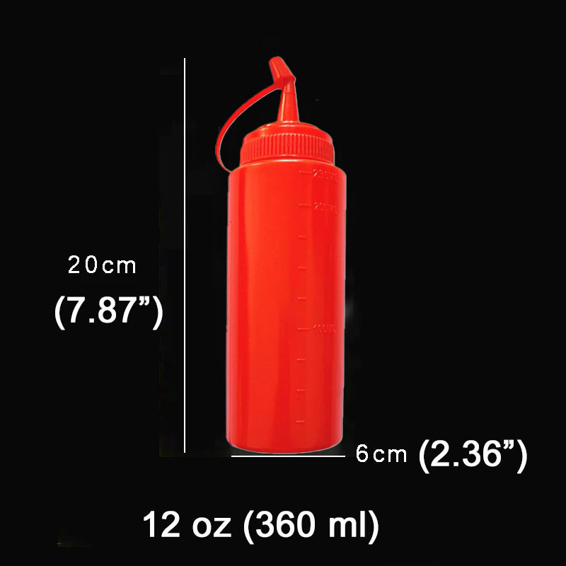 12oz Squeeze Bottle with Lid-Red - Chefcoca