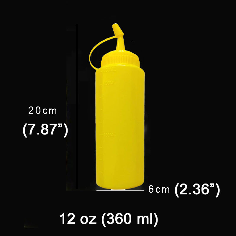 12oz Squeeze Bottle with Lid-Clear Yellow - Chefcoca