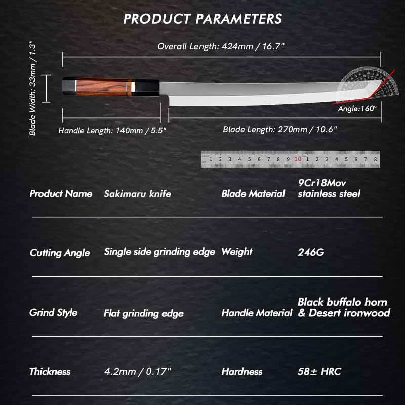 Sub-equip, 300mm Japanese Yanagi Knife (SS-08) - Chefcoca