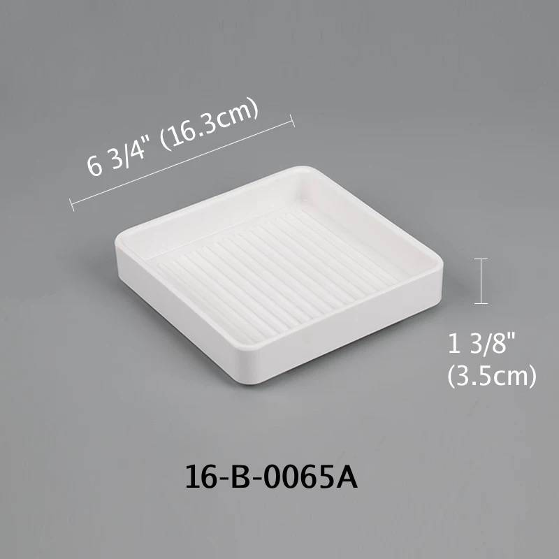 6 3/4" Melamine White Square Gratin Dish (16-B-0065A) - Chefcoca