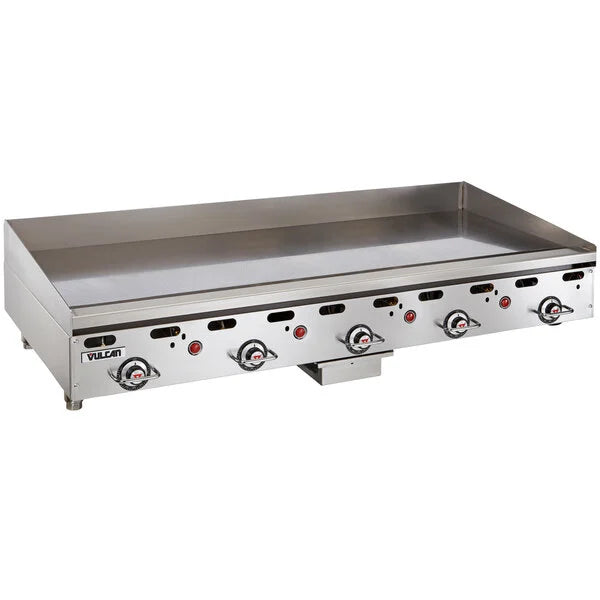 Vulcan MSA-60-101, 60" Countertop Natural Gas Griddle with Snap-Action Thermostatic Controls - 135,000 BTU