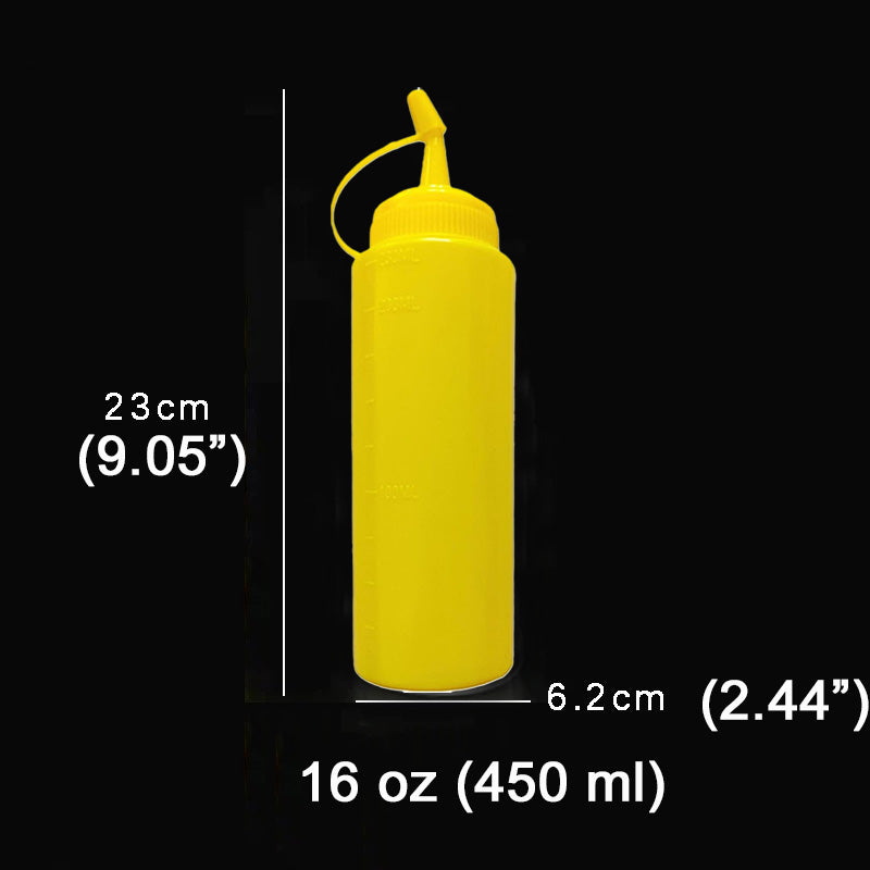 16oz Squeeze Bottle with Lid-Clear Yellow - Chefcoca