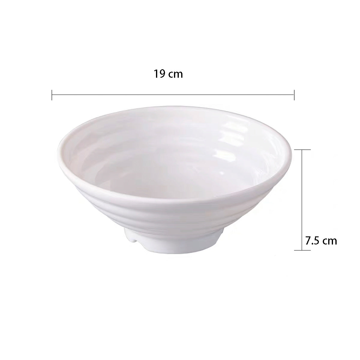 White Melamine Waves Bowl (17-J-7.7A) - Chefcoca