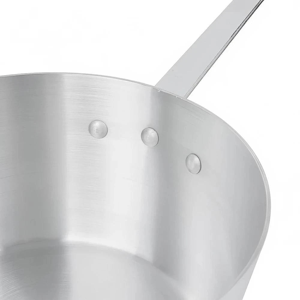 Heavy-Weight Tapered Aluminium Natural Finish Sauce Pan, 3mm Thickness - Chefcoca