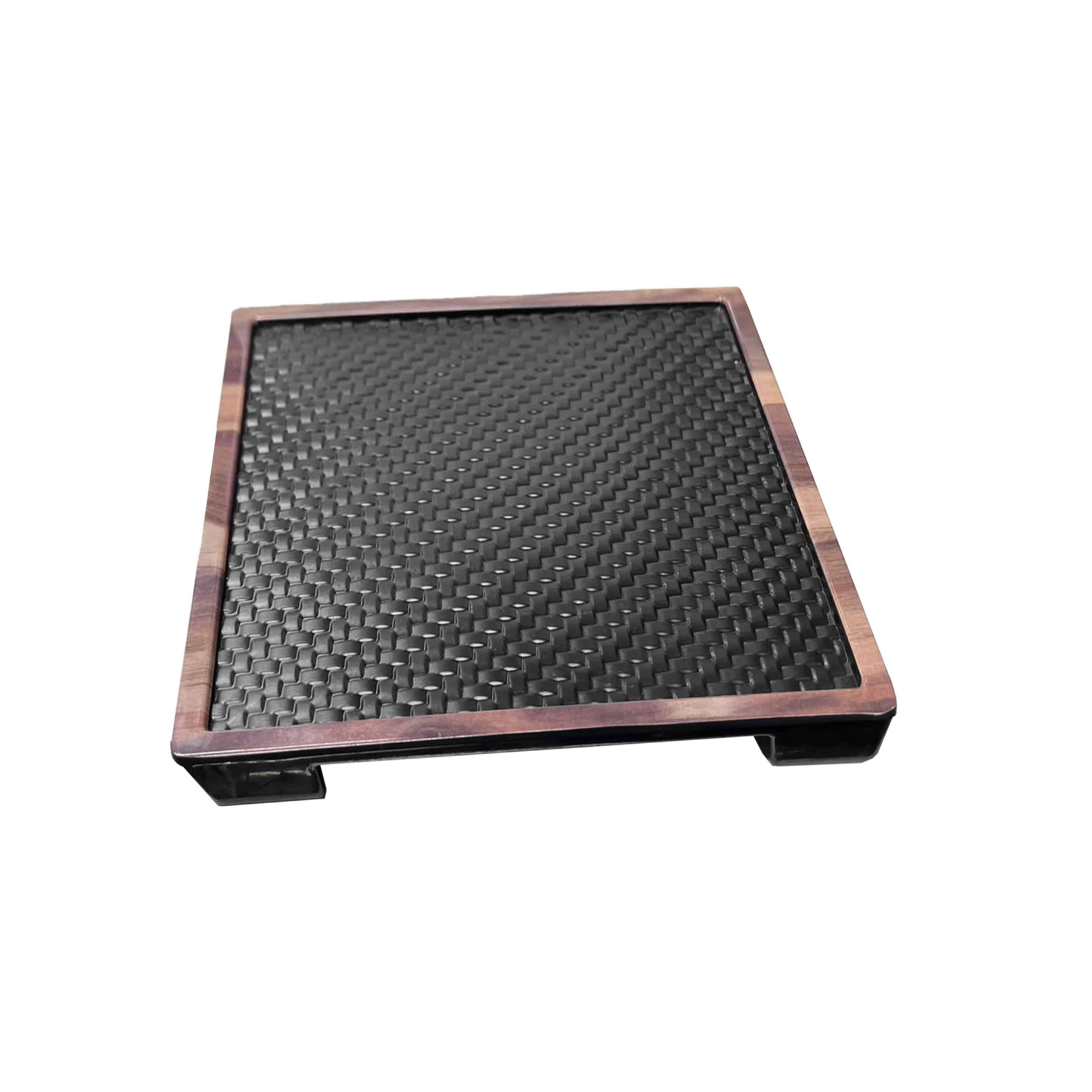 10" Melamine Two-tone Brown Brede Square Tray (19-054-2TB) - Chefcoca