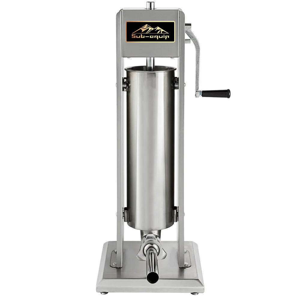 Manual Vertical Gear Drive Sausage Stuffer in Stainless Steel, 15 lbs (7L) - Chefcoca