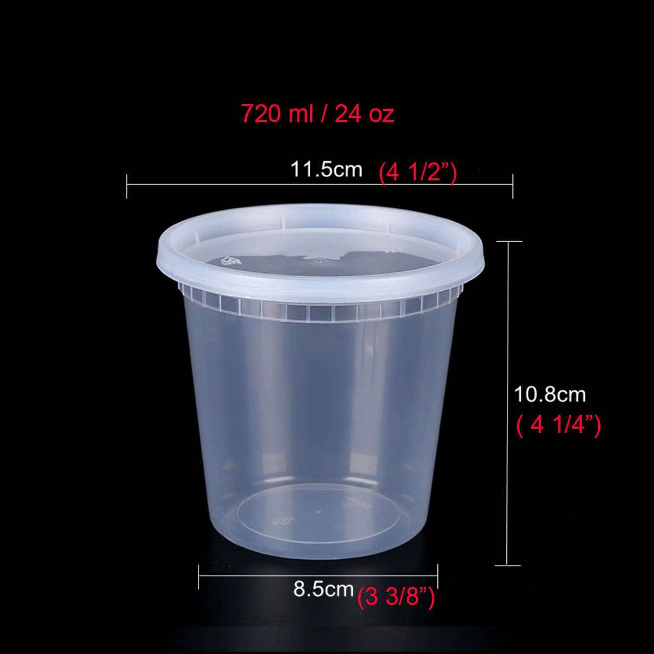 240 Sets, 24oz, Leakproof Clear Food Storage Soup Deli Container with Lids (S-24) - Chefcoca