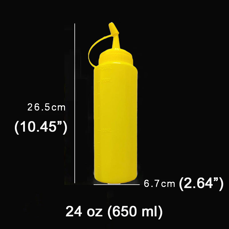 24oz Squeeze Bottle with Lid-Clear Yellow - Chefcoca