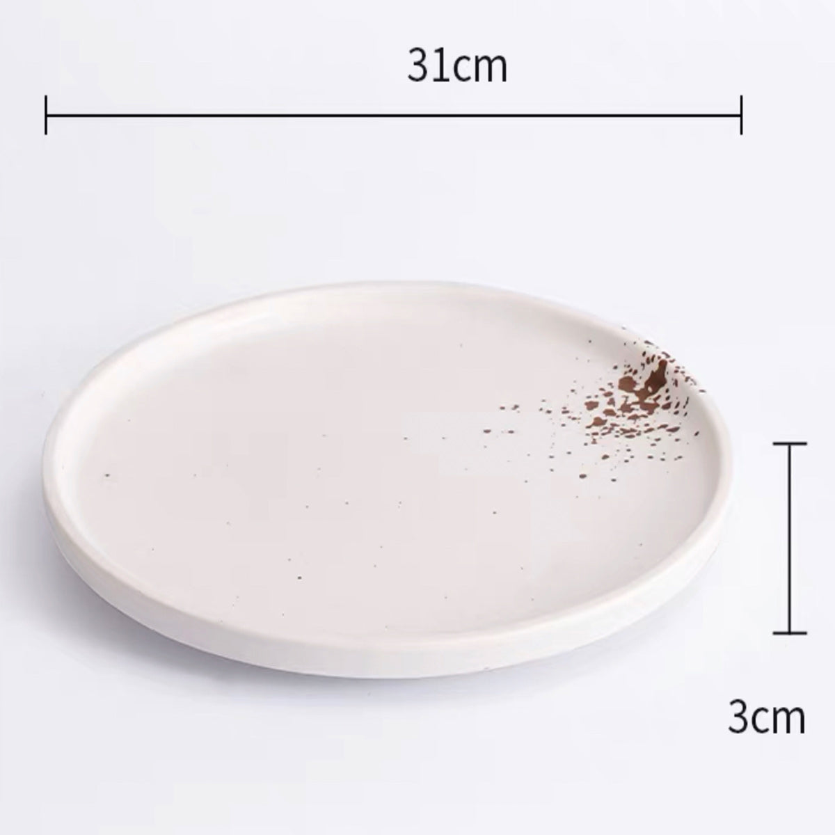 White Melamine Spotted Design Plate (25-010,33436) - Chefcoca