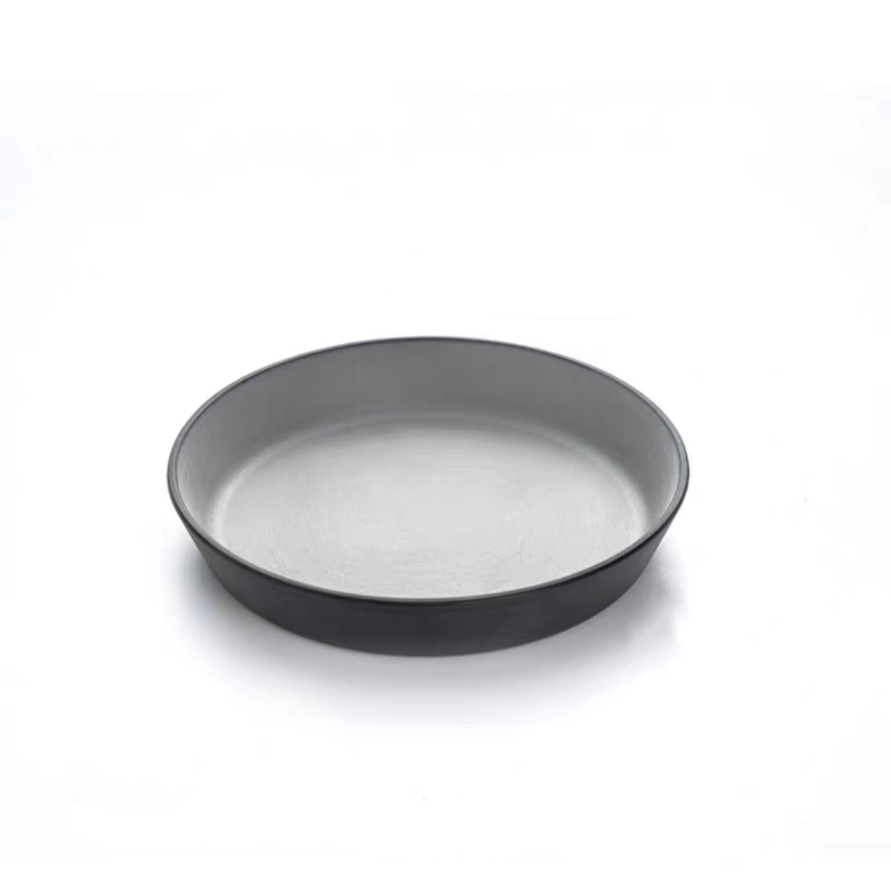 5.6”Two Toned Grey Melamine Rimmed Plate (25-051) - Chefcoca
