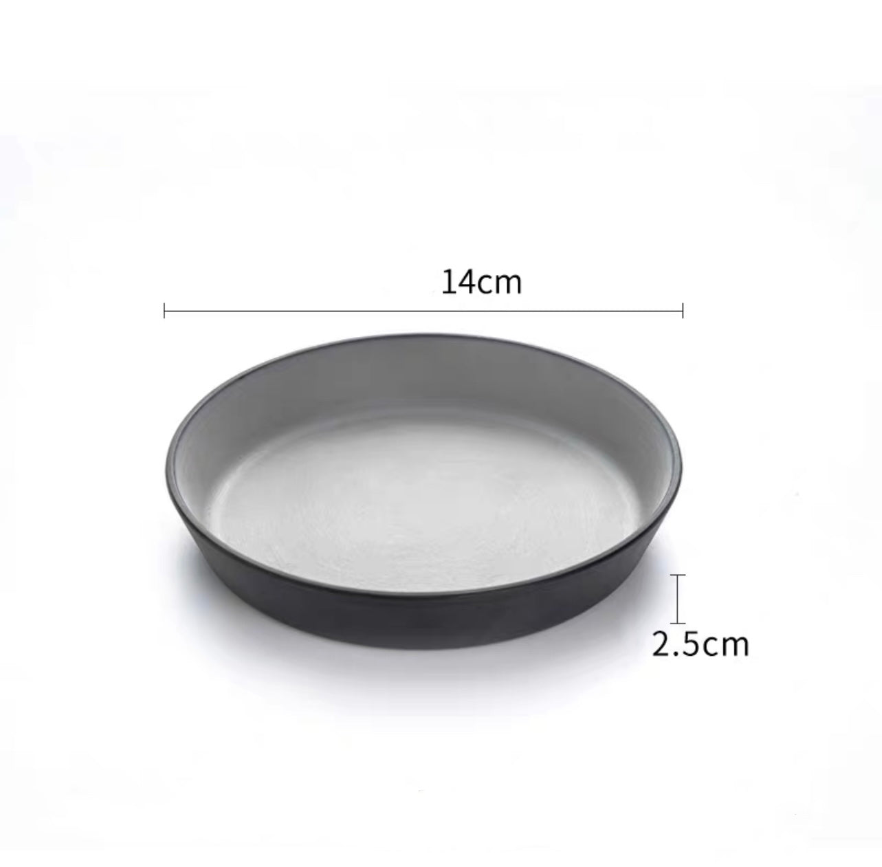 5.6”Two Toned Grey Melamine Rimmed Plate (25-051) - Chefcoca