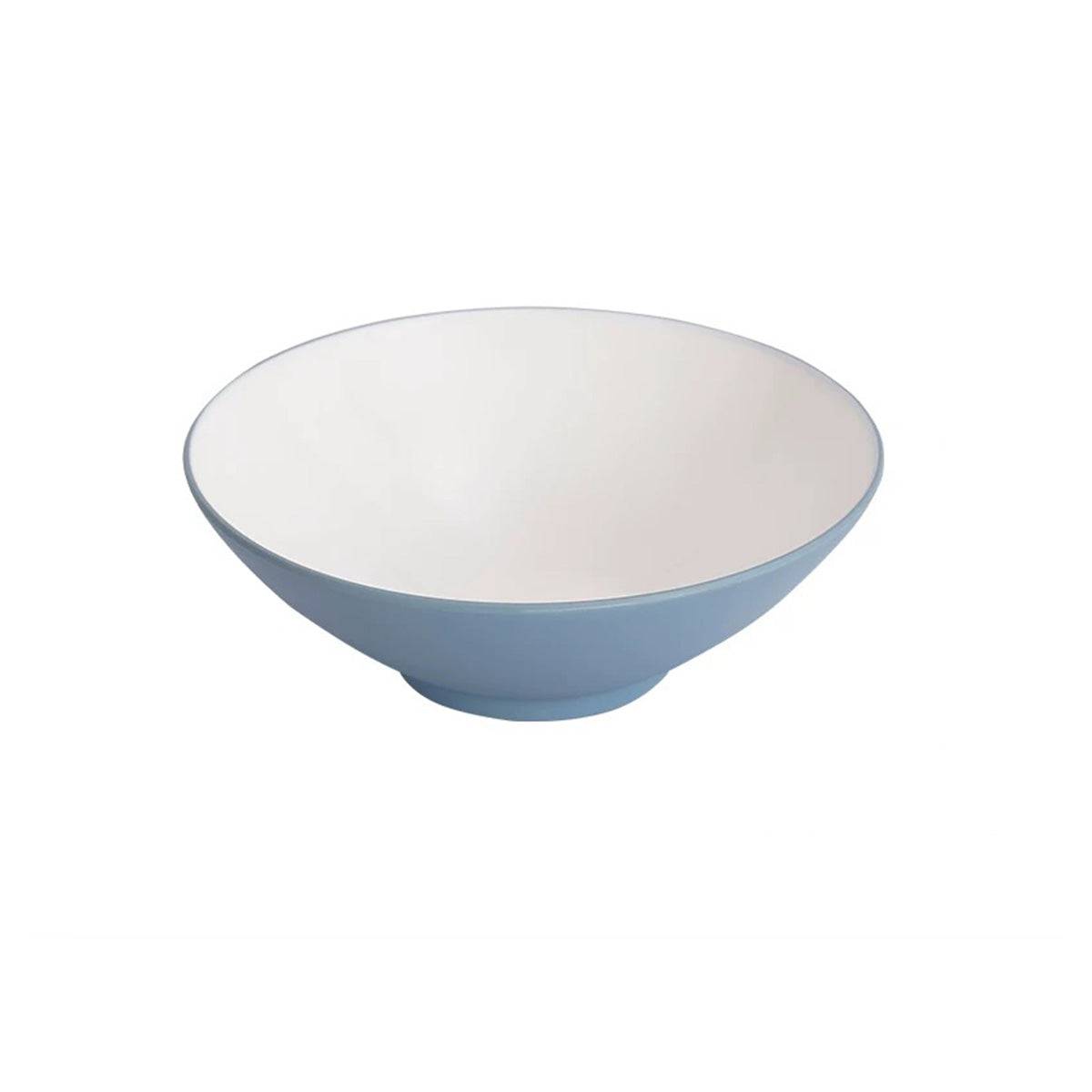 4 3/4" Dia Melamine Round Bowl, Light Blue Plate with White Bottom (26-063) - Chefcoca