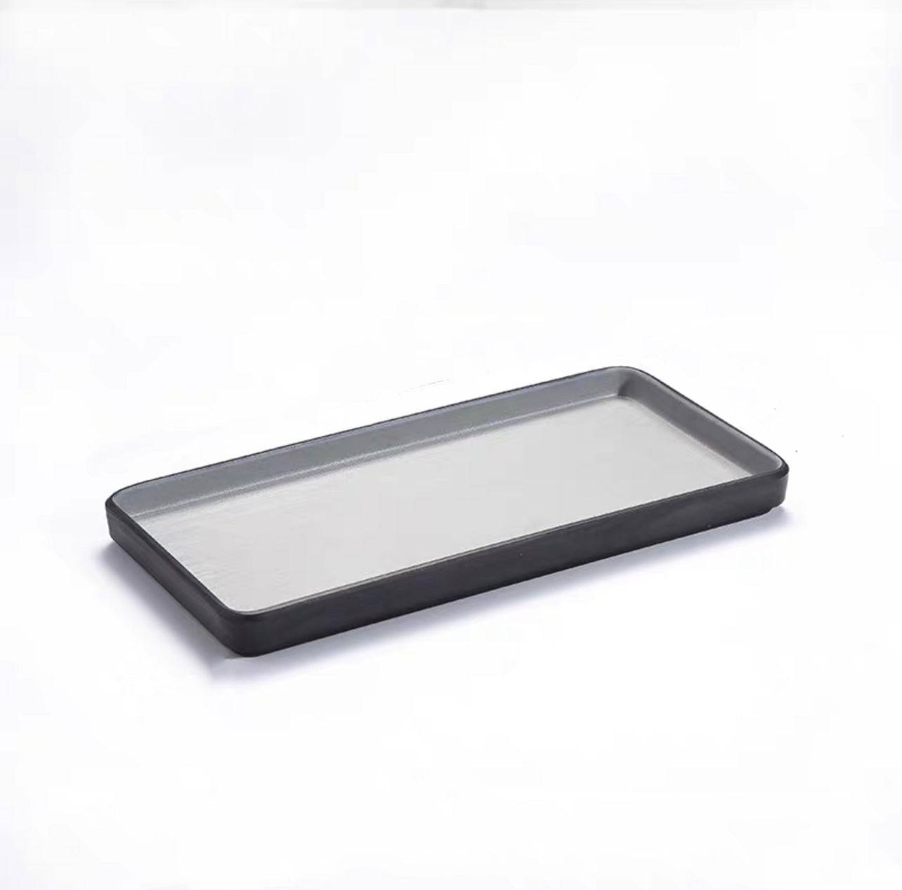 Rectangular Deep Plate,Two Toned Grey (25-115,116) - Chefcoca