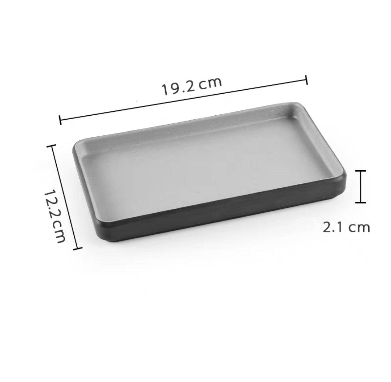 Rectangular Deep Plate,Two Toned Grey (25-115,116) - Chefcoca