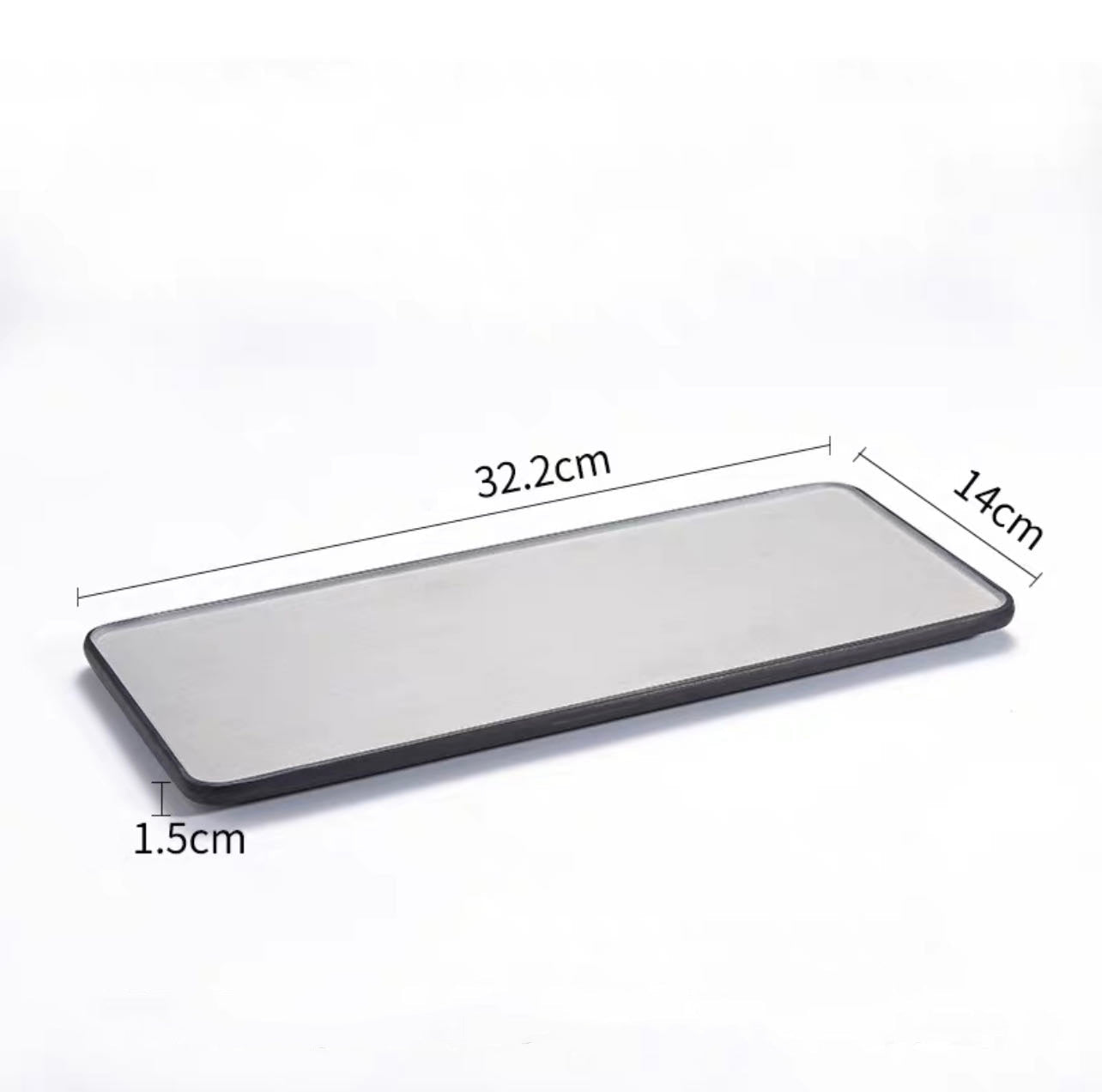 Rectangular Deep Plate,Two Toned Grey (25-142,143) - Chefcoca