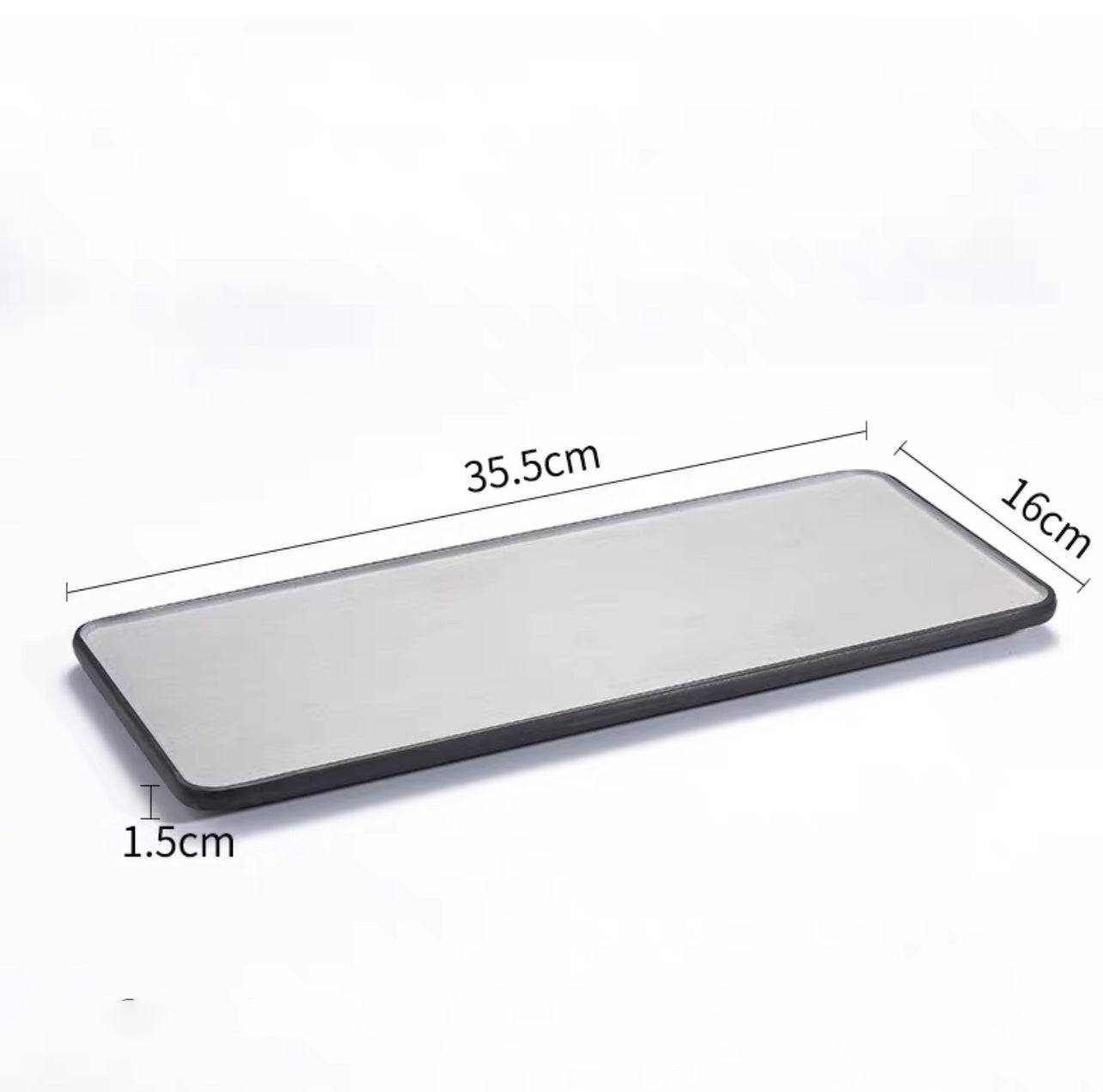 Rectangular Deep Plate,Two Toned Grey (25-142,143) - Chefcoca