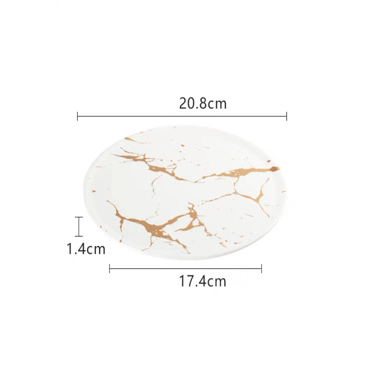 Gold Marble Melamine Round Plate(27-016,27-017) - Chefcoca