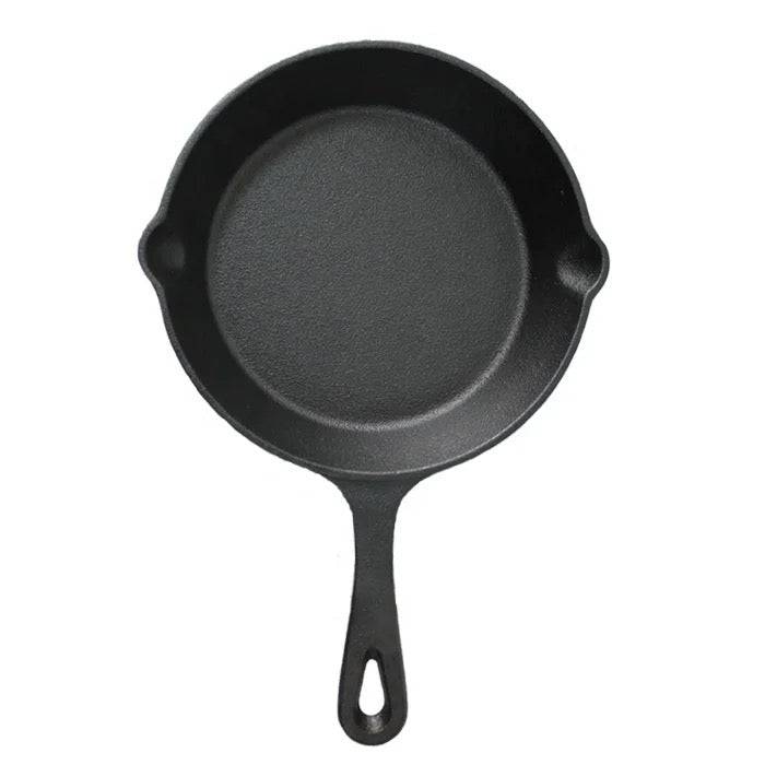 Round mini Cast Iron Platter with wooden base, 4.7" (12cm) Dia - Chefcoca
