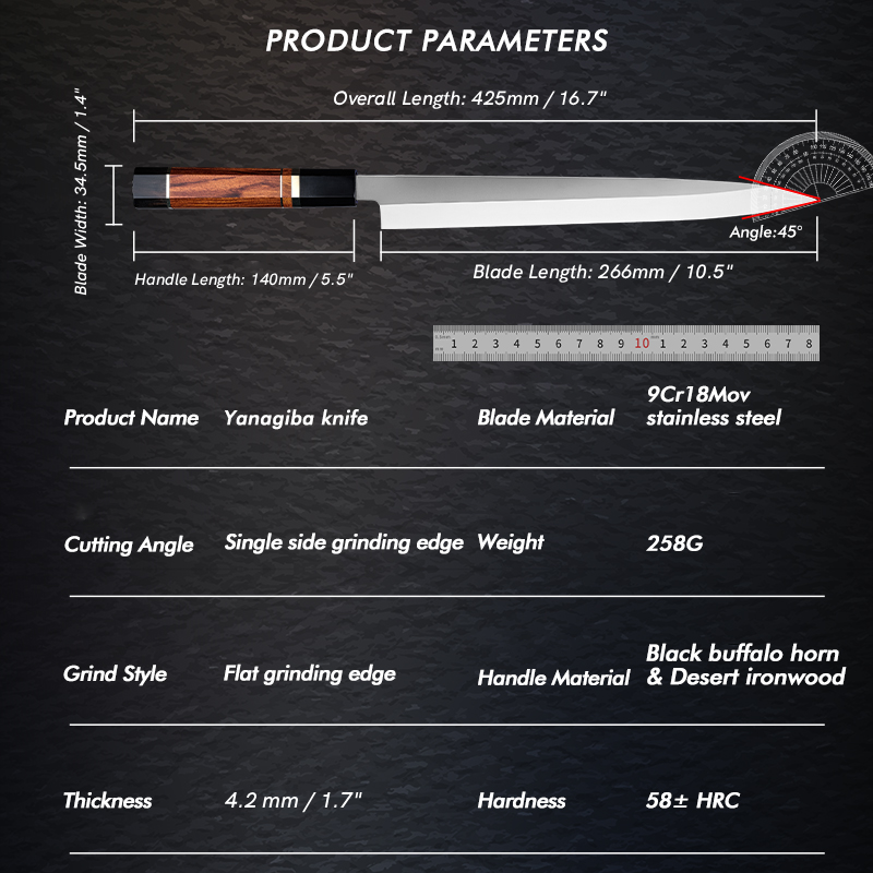 Sub-equip, 300m Japanese Yanagiba Knife (SS-12) - Chefcoca