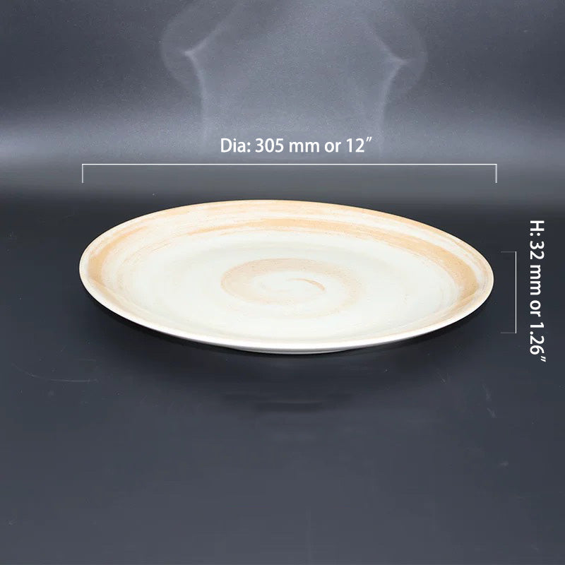 12" Round Melamine Plate, light coffee - Chefcoca