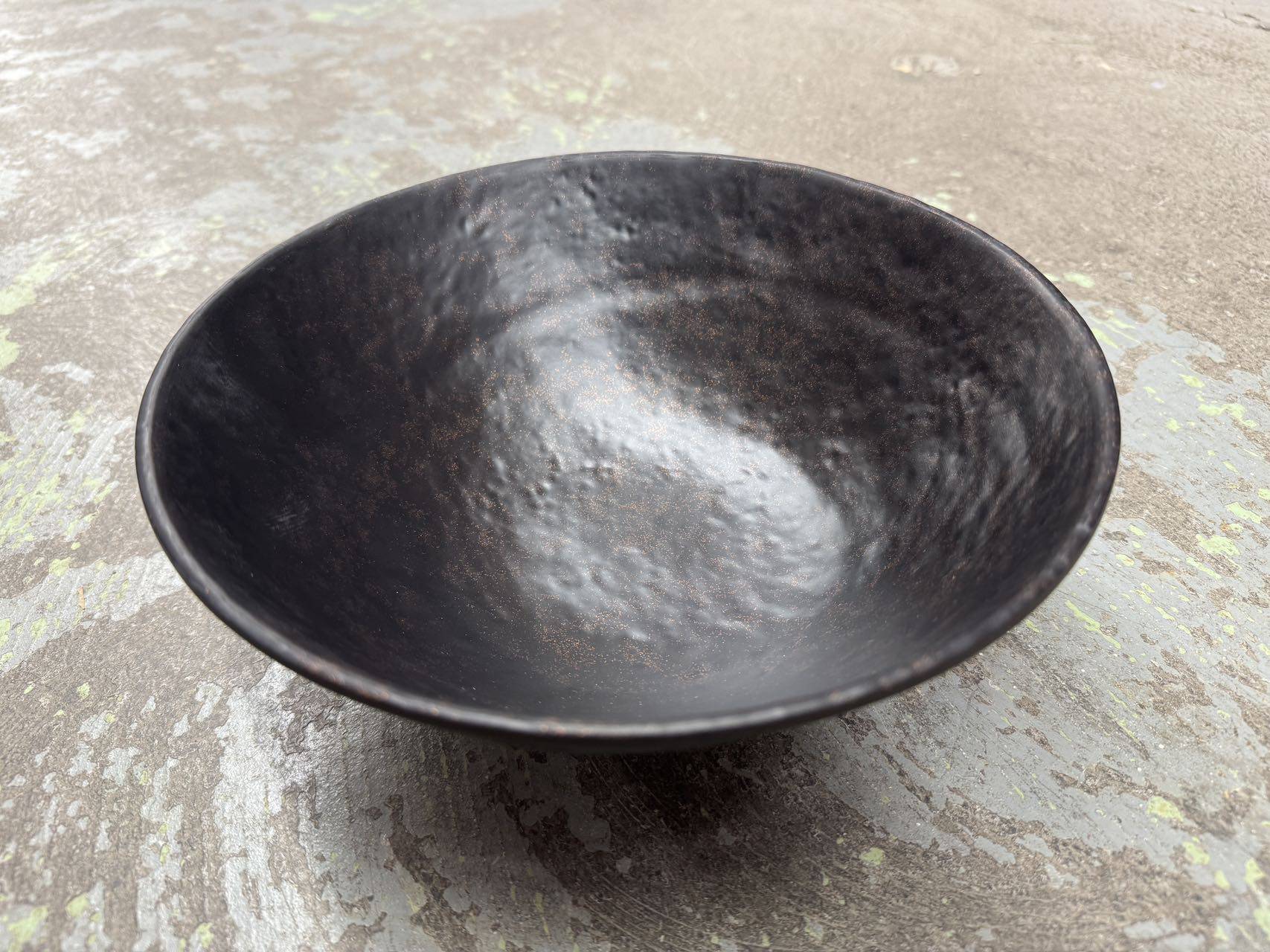 9.4" Melamine Dark Brown Round Bowl with golden dots (YJXP-004) - Chefcoca