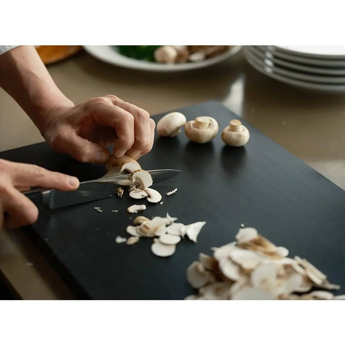Synthetic Rubber Antibacterial Cutting Board Black (450x250x13mm) - Chefcoca