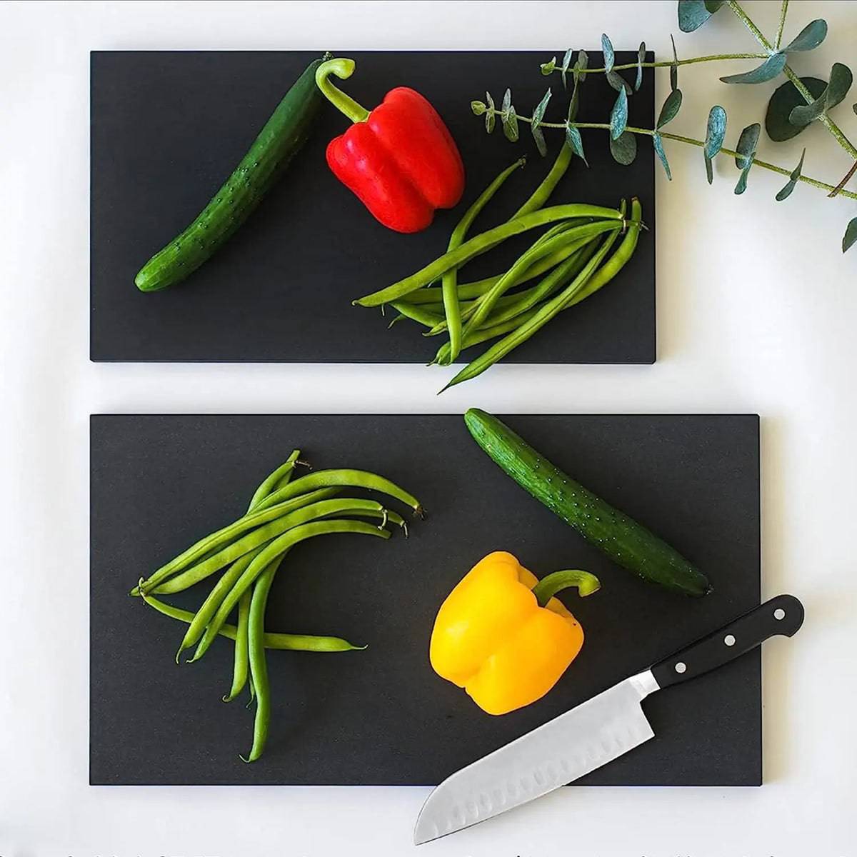 Synthetic Rubber Antibacterial Cutting Board Black (450x250x13mm) - Chefcoca