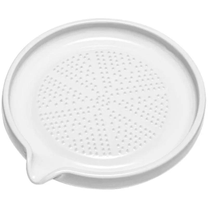 Ceramic Ginger and Garlic grinding plate, 4 3/8" Dia - Chefcoca